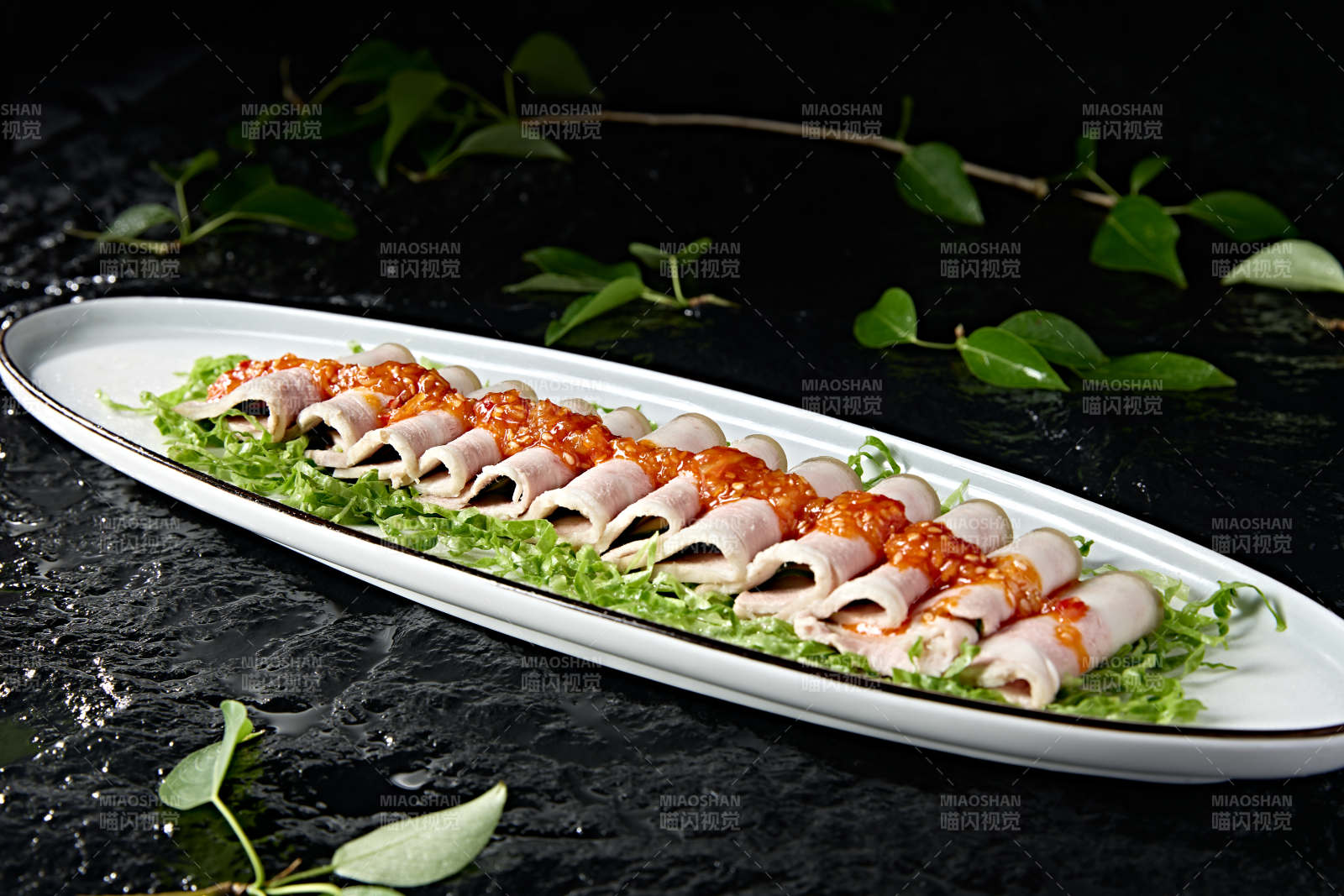 精美涼菜燒白肉配鮮椒醬