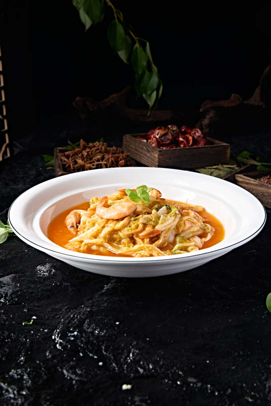 美味浓汤大虾烧白菜