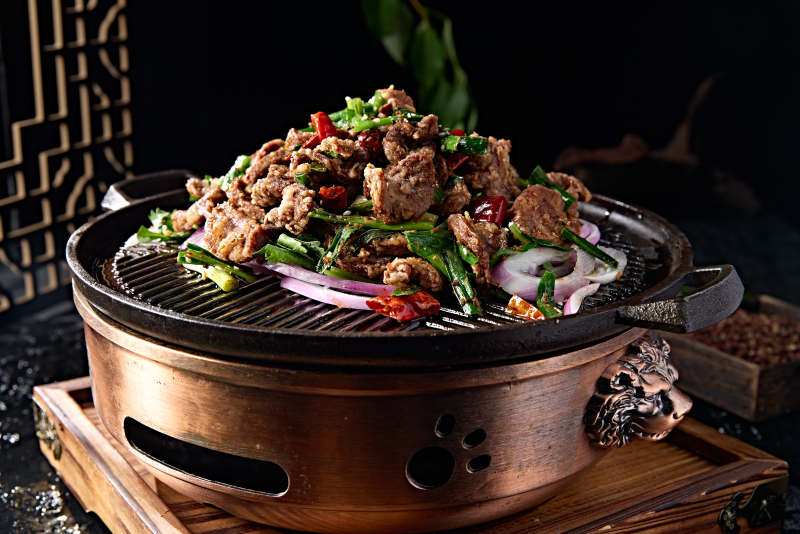 铁板韭香炙子孜然小腰片