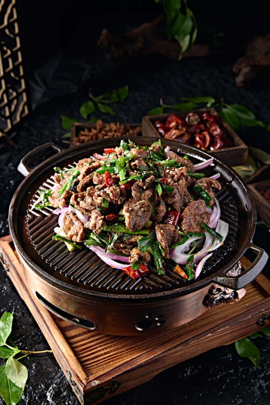 铁板韭香炙子孜然小腰片