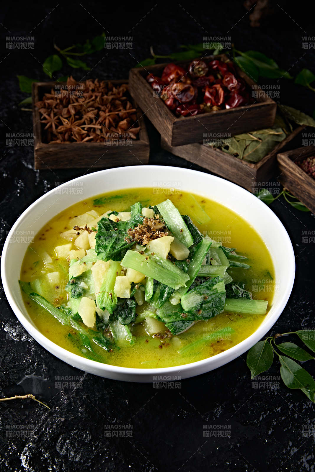 农家炖菜胡麻花土豆炖小白菜