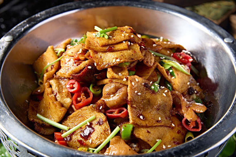 锅仔香辣豆豉肥肠千页豆腐