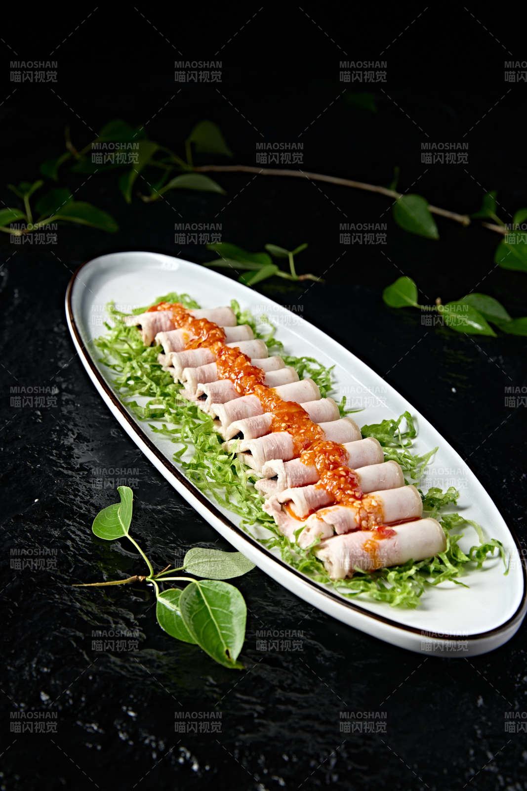 精美涼菜燒白肉配鮮椒醬