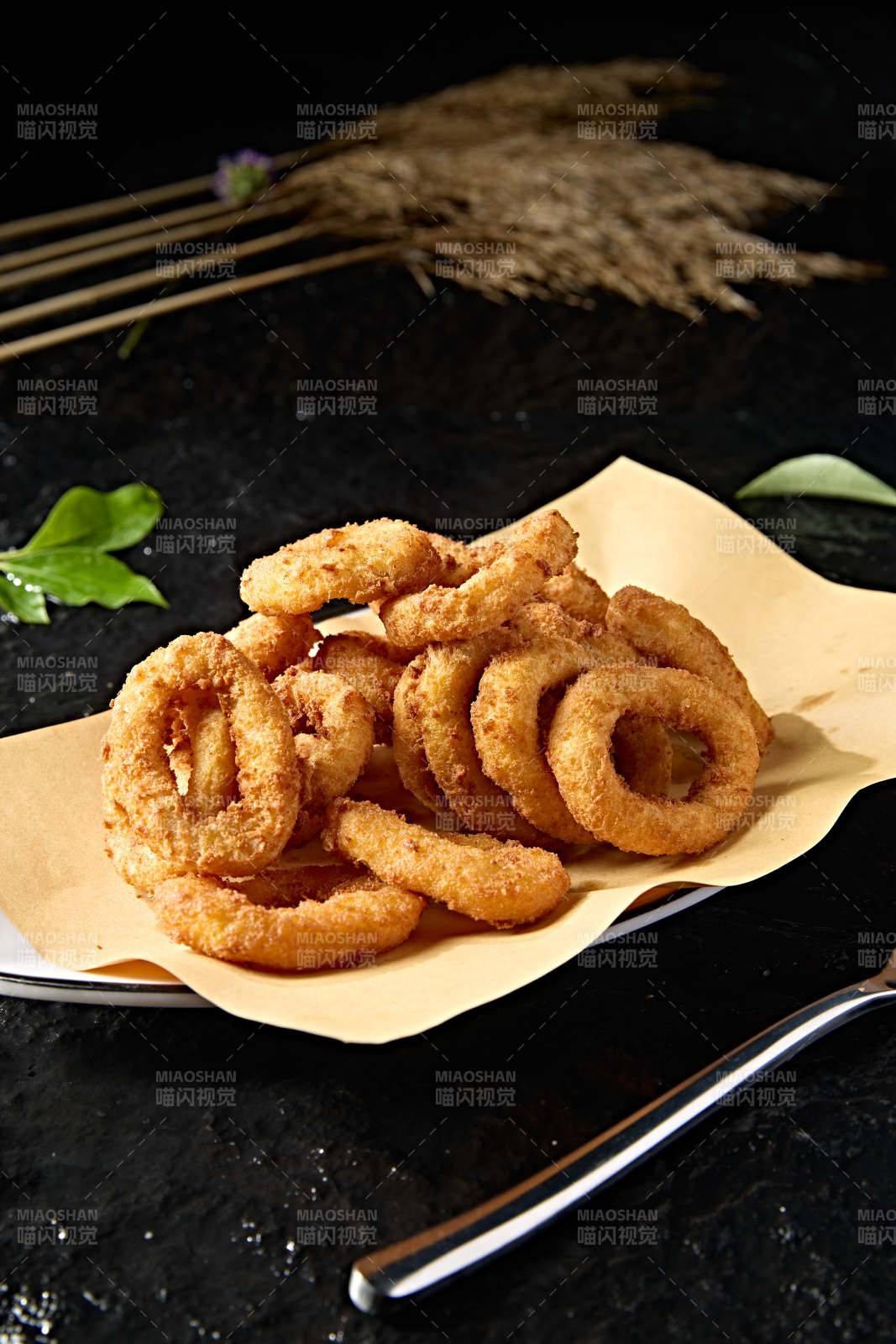 快餐美食油炸鸡肉炸洋葱圈