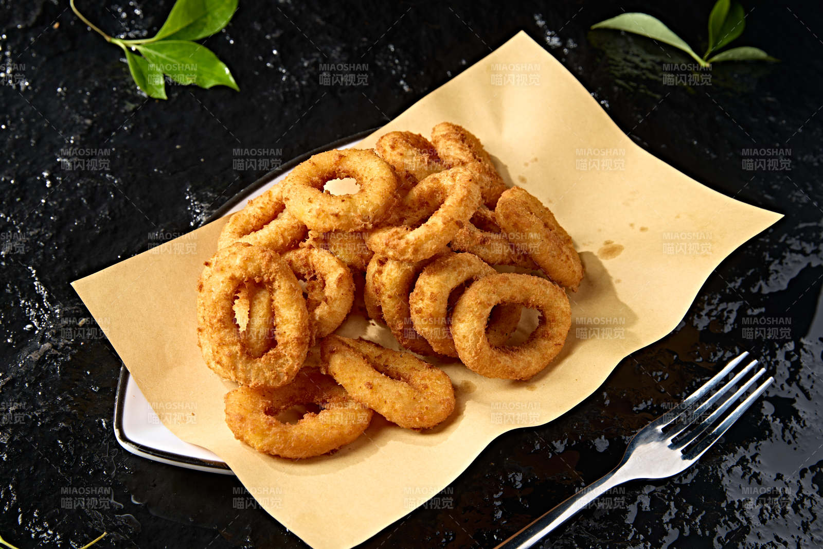快餐美食油炸鸡肉炸洋葱圈