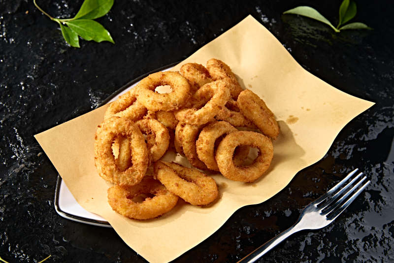 快餐美食油炸鸡肉炸洋葱圈