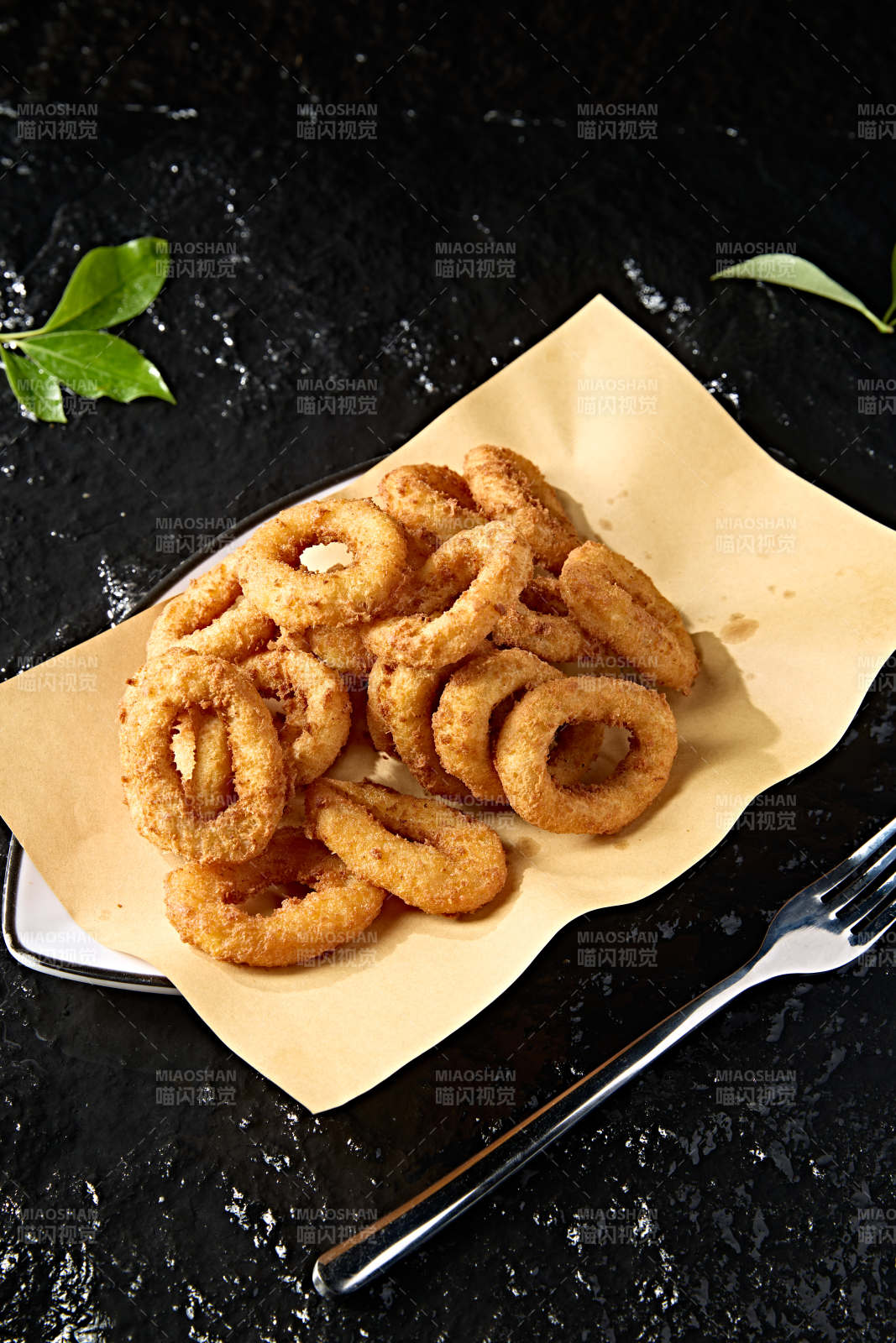 快餐美食油炸鸡肉炸洋葱圈