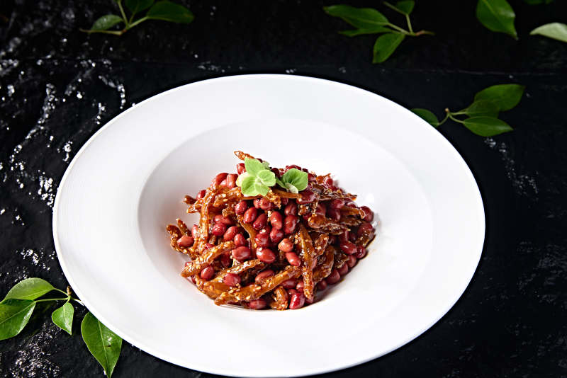 芝香油炸香酥小银鱼拌花生米