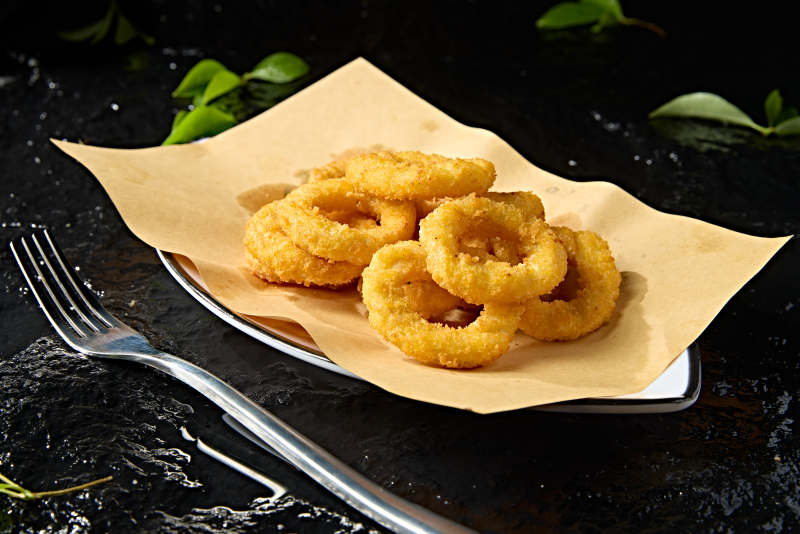 快餐美食油炸鸡肉炸洋葱圈