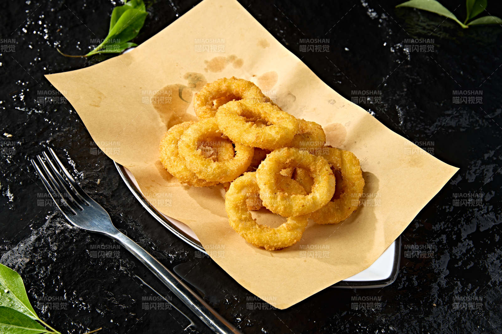 快餐美食油炸雞肉炸洋蔥圈