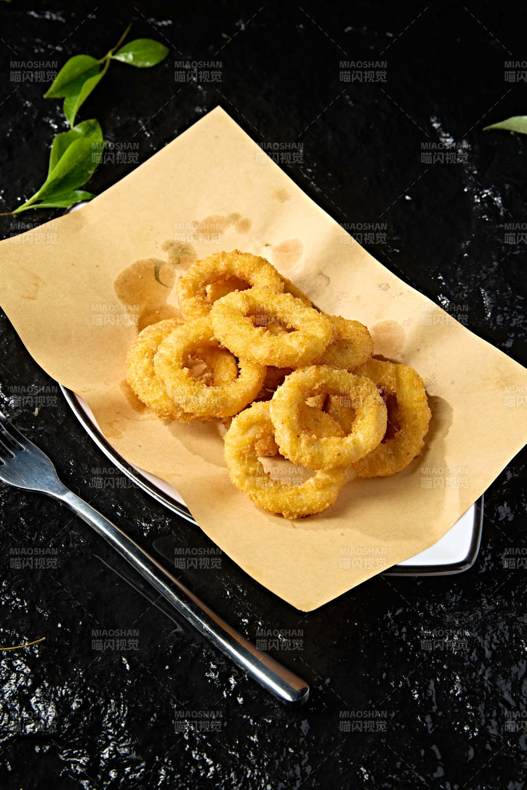 快餐美食油炸鸡肉炸洋葱圈