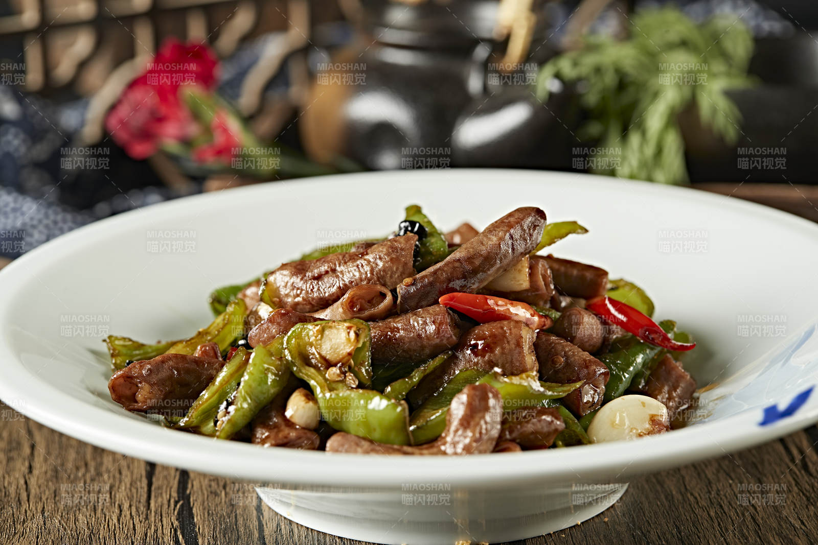 豆豉杭椒炒肥腸