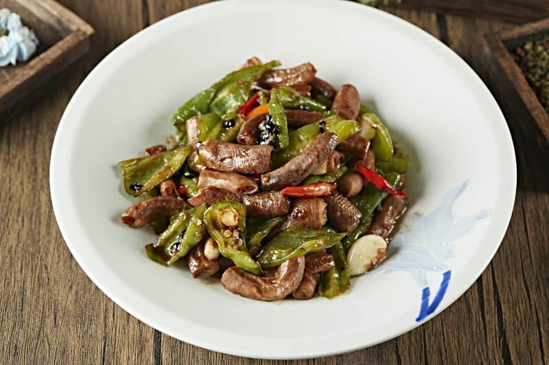 豆豉杭椒炒肥肠