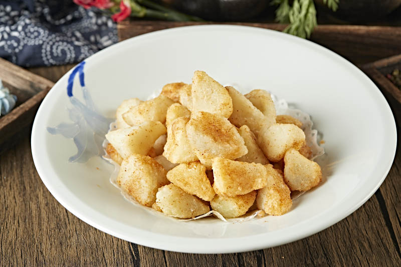 椒盐散粉油炸土豆块