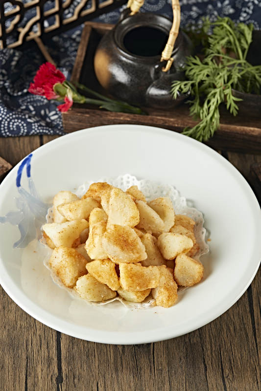 椒盐散粉油炸土豆块