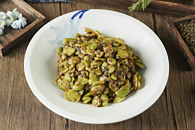 肉沫梅菜炒蠶豆