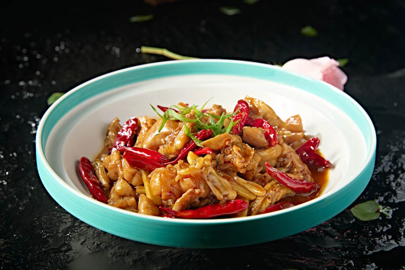 中餐湘菜美味爆辣仔姜烧牛蛙