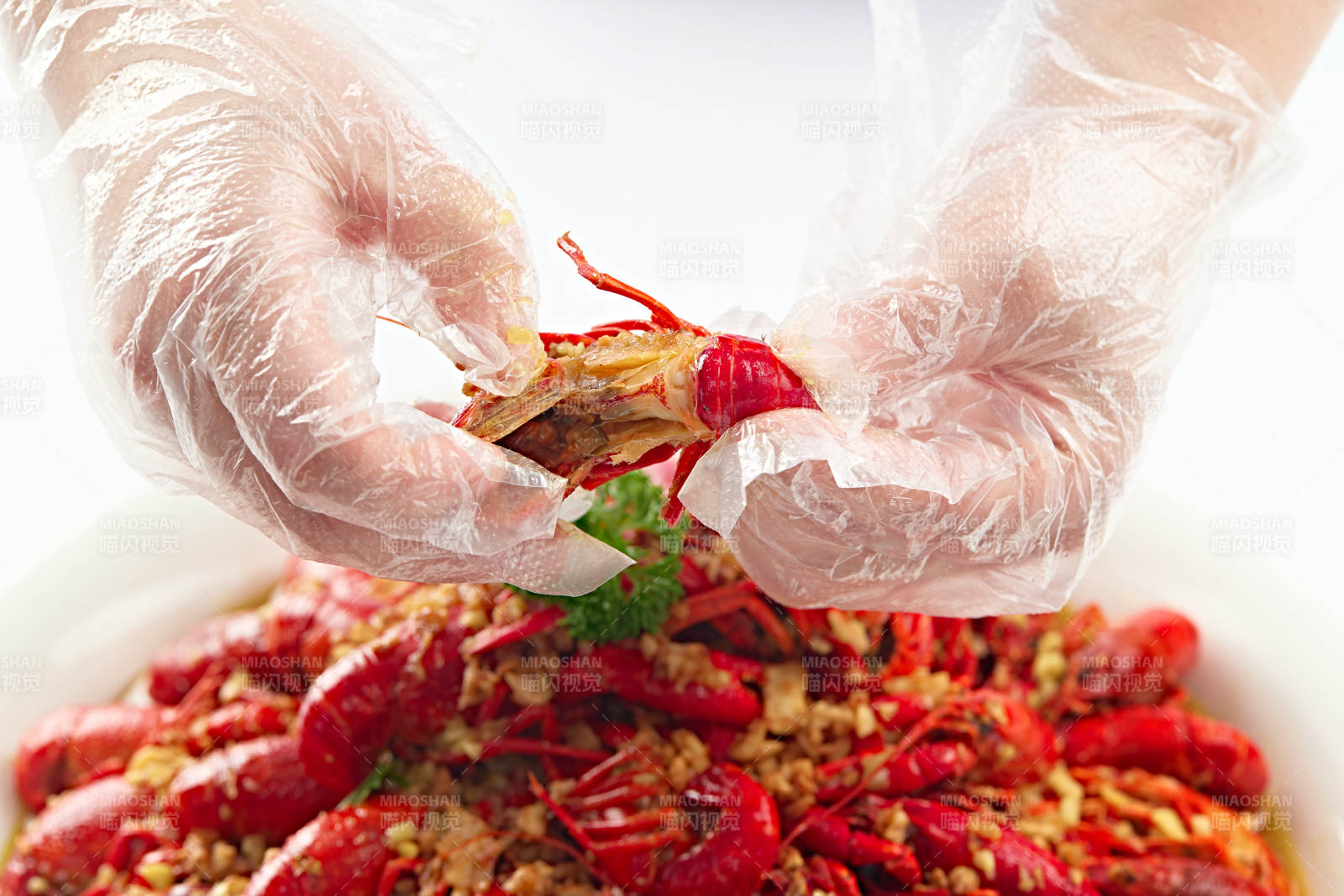 夏季大排档美食蒜蓉香辣小龙虾