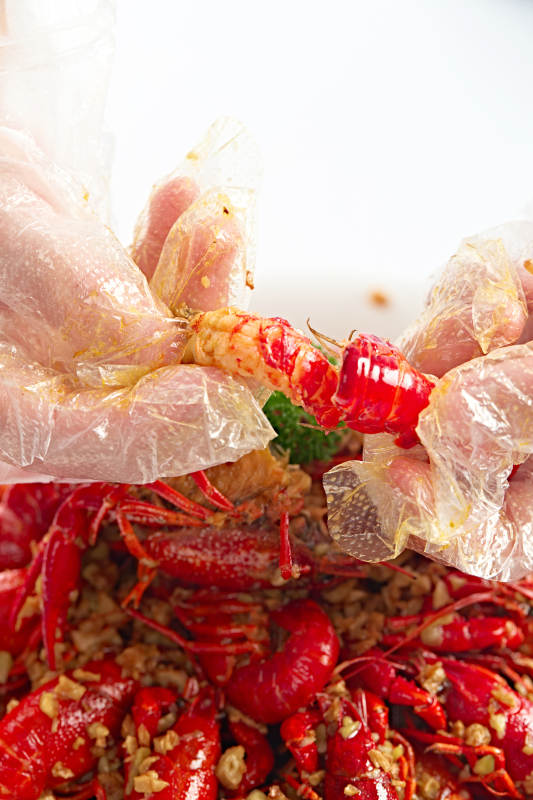 夏季大排档美食蒜蓉香辣小龙虾