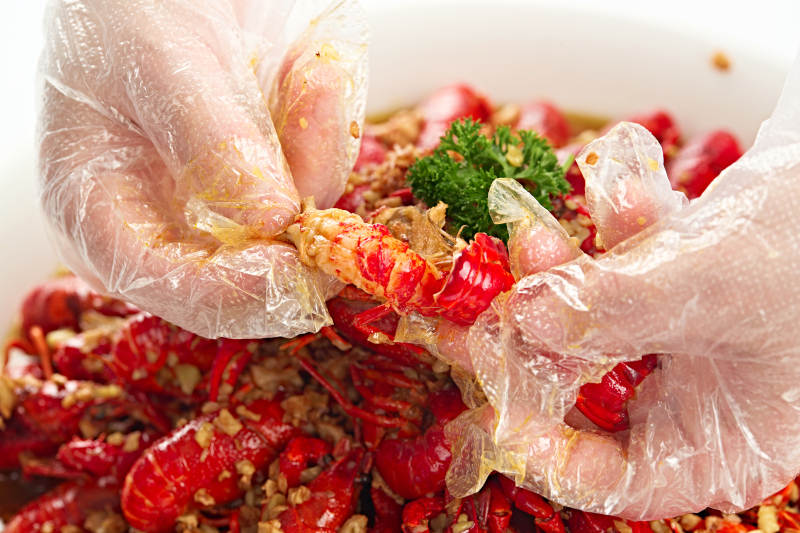 夏季大排档美食蒜蓉香辣小龙虾