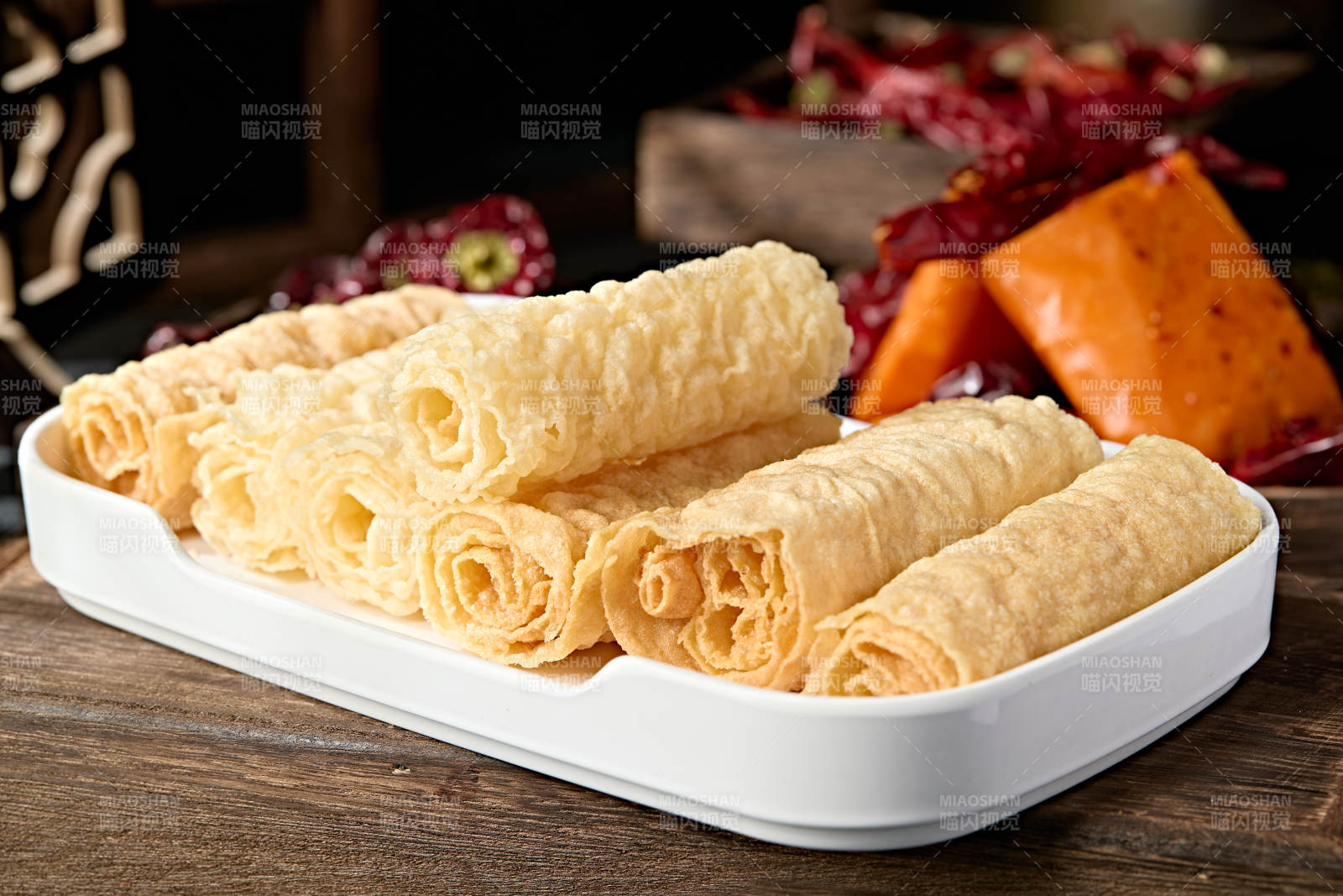 火锅食材油炸响铃卷