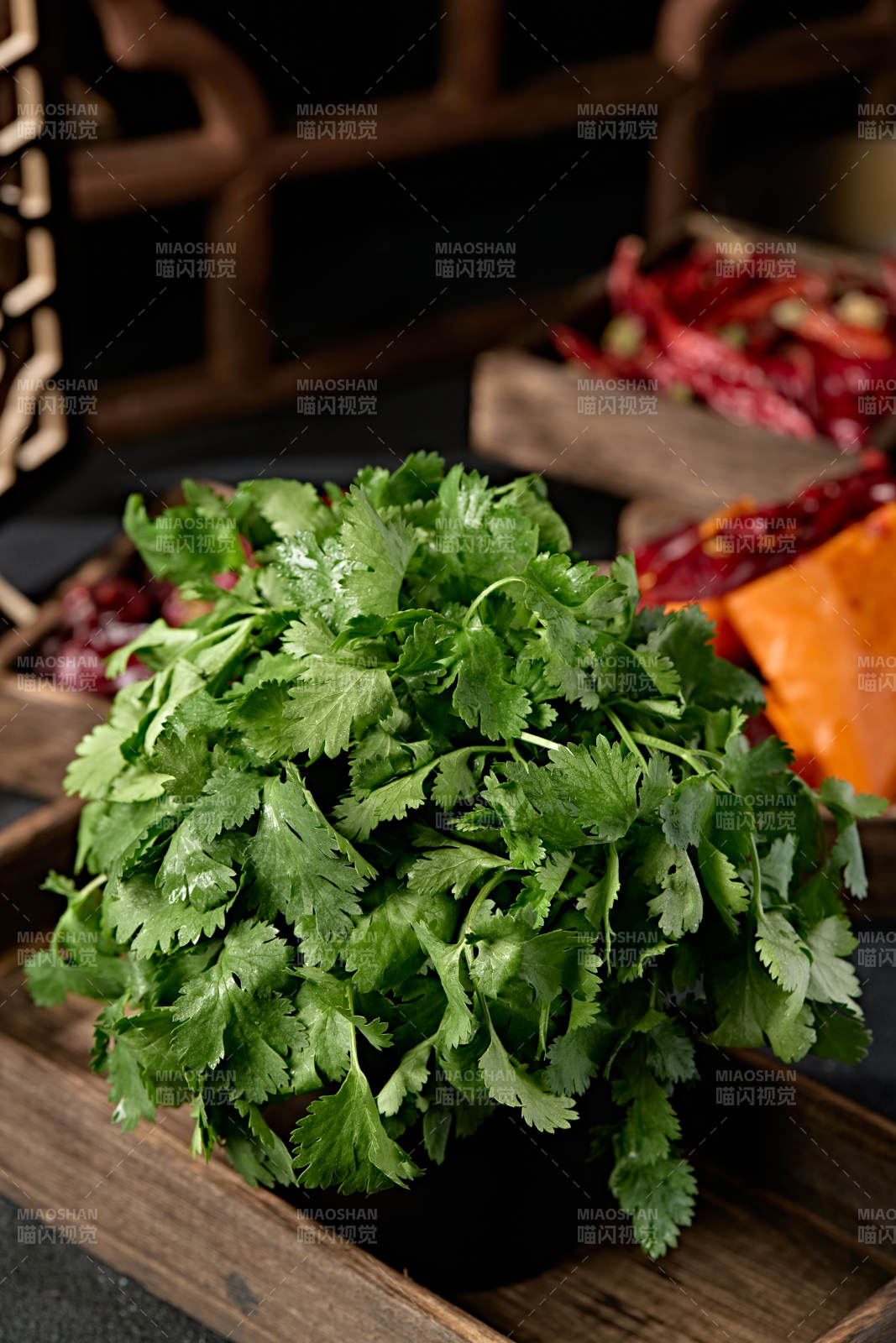 新鲜的火锅食材新鲜香菜