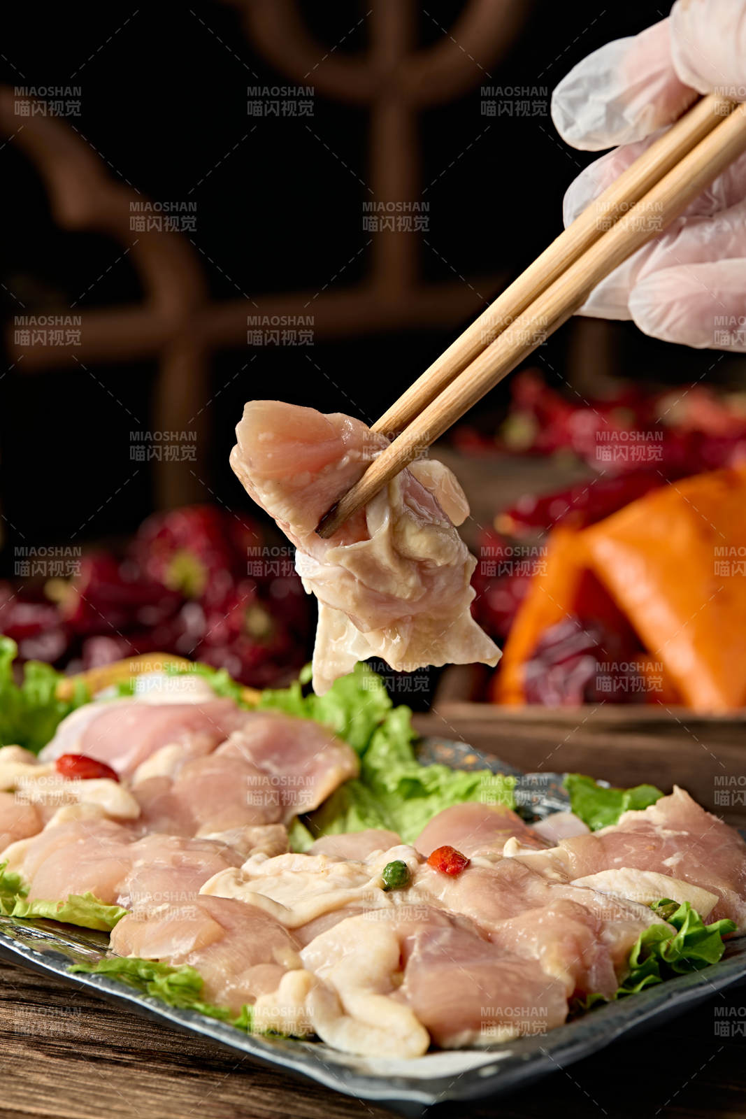 火锅涮品食材鲜切鸡腿肉