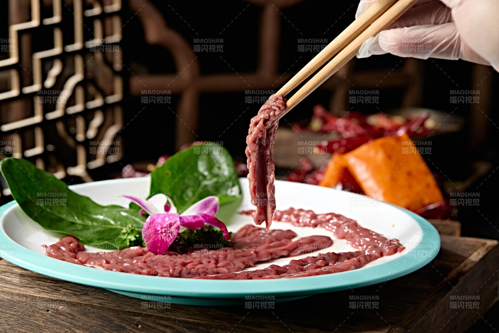 火锅涮品食材新鲜猪腰切片