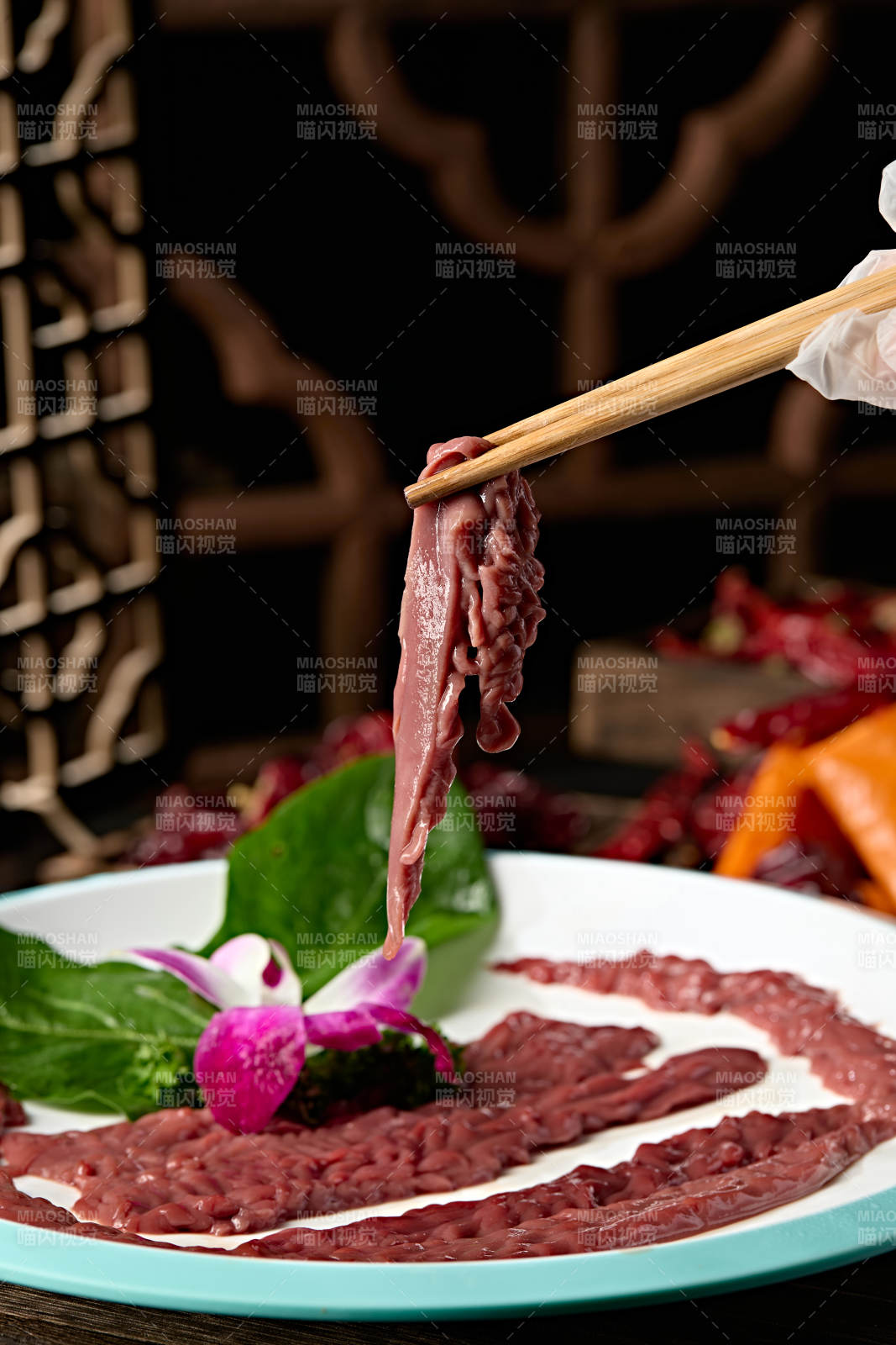 火锅涮品食材新鲜猪腰切片