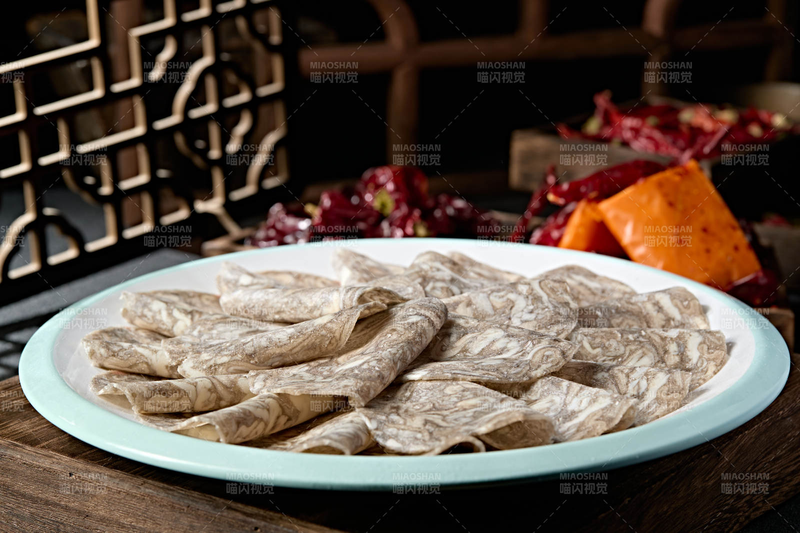 川渝火锅涮品乌鸡肉卷切片
