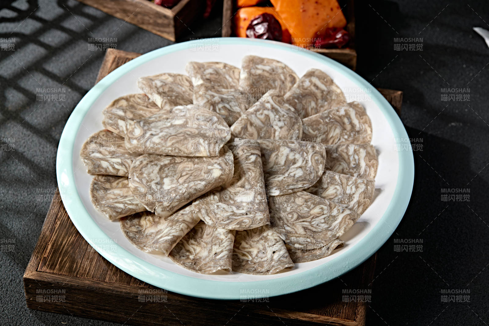 川渝火锅涮品乌鸡肉卷切片