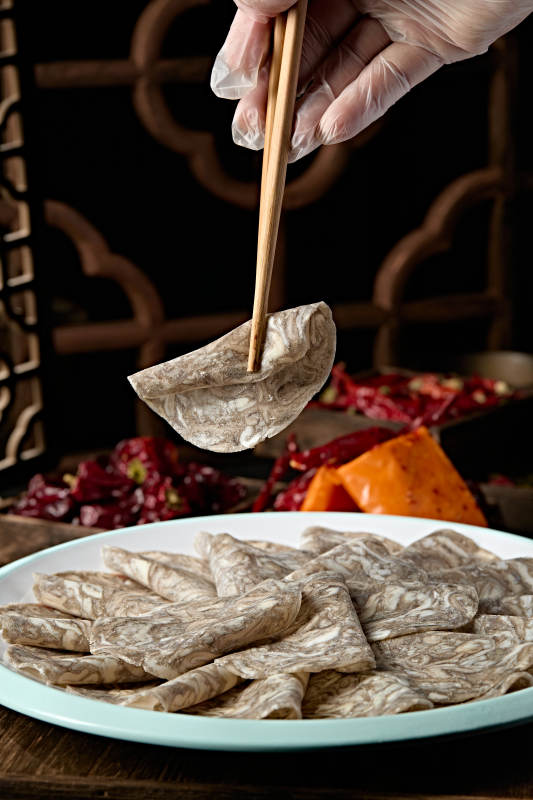 川渝火锅涮品乌鸡肉卷切片