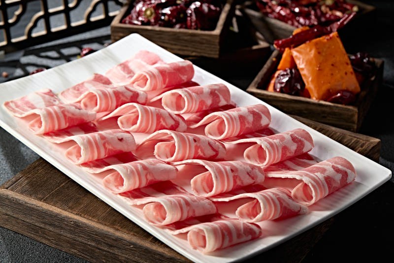 涮肉食材草原羊肉卷切片