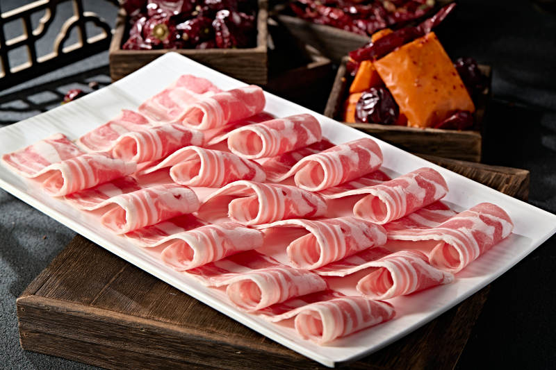 涮肉食材草原羊肉卷切片