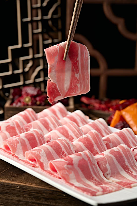 涮肉食材草原羊肉卷切片