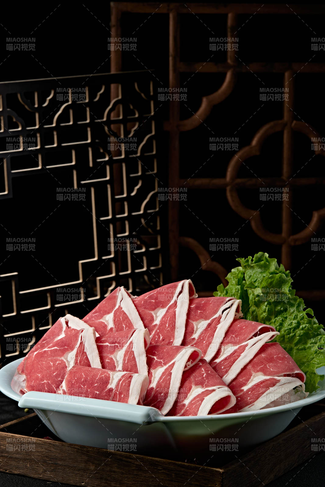 极品火锅食材上脑和牛切片图片