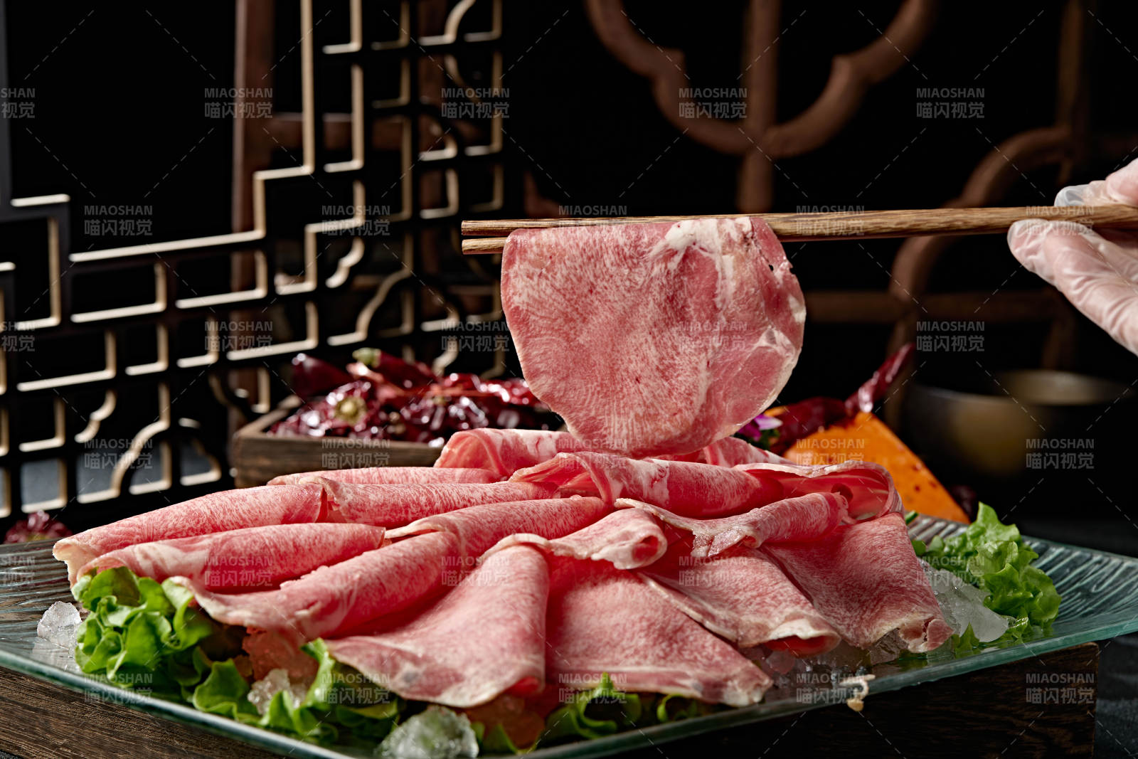 极品火锅食材草原牛舌肉卷切片