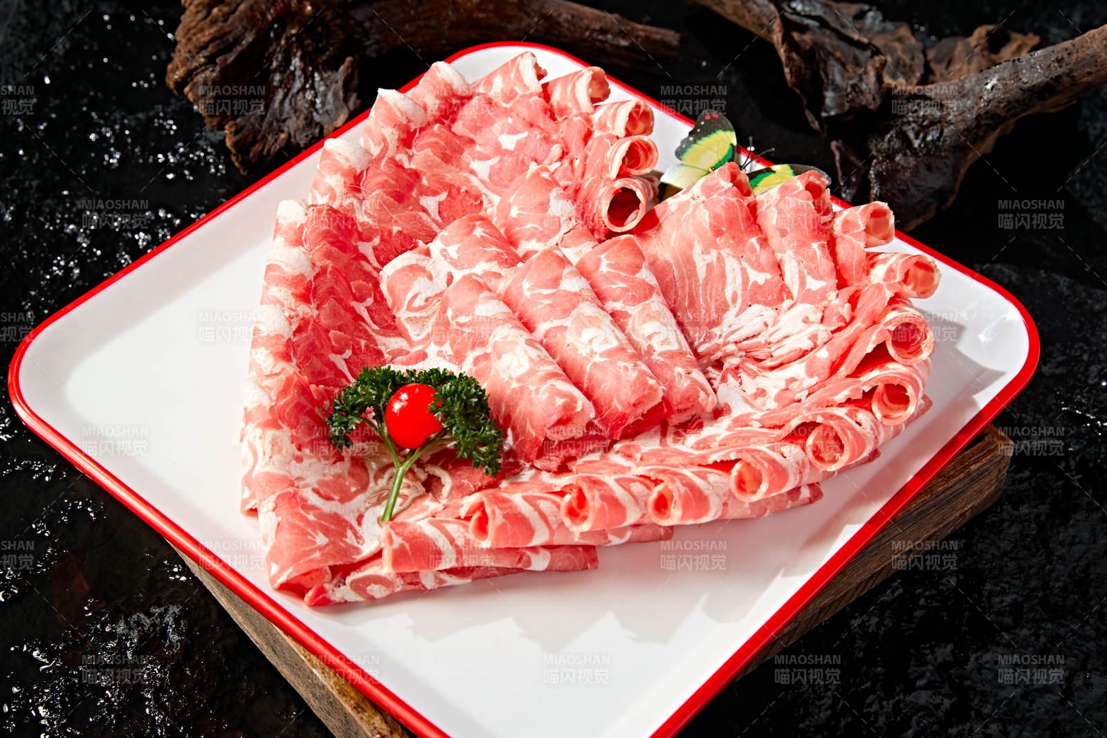 内蒙草原羔羊肉卷切片