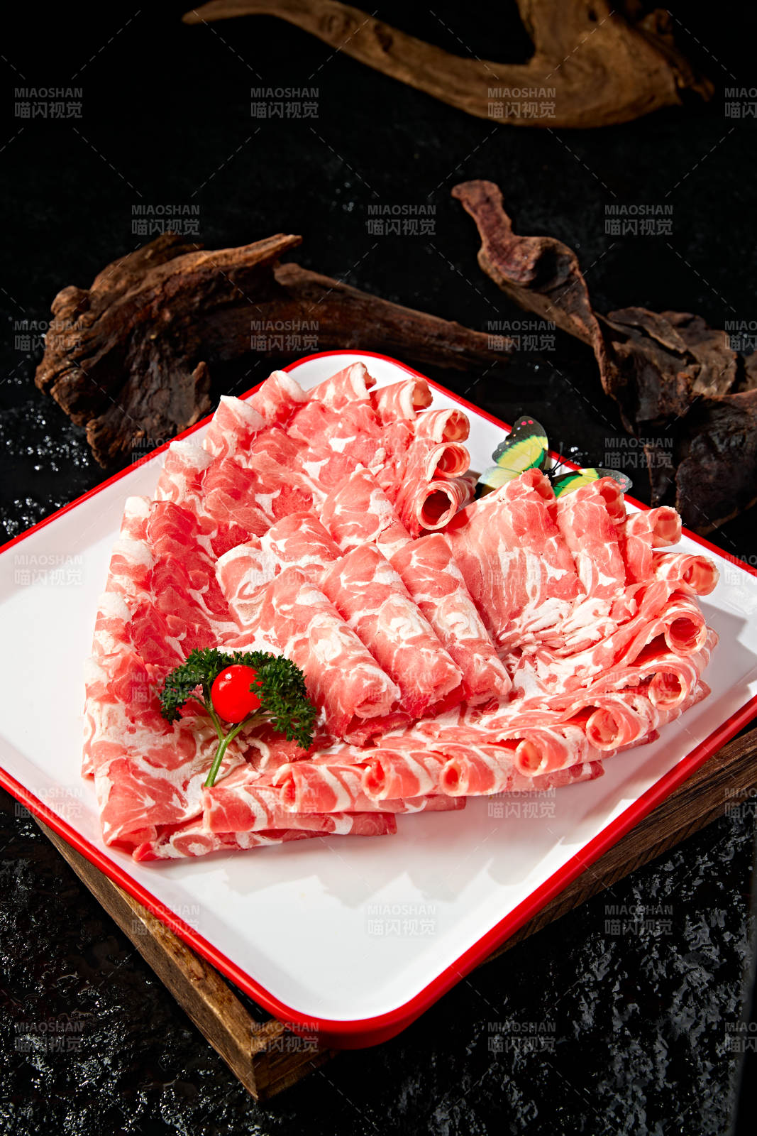 内蒙草原羔羊肉卷切片