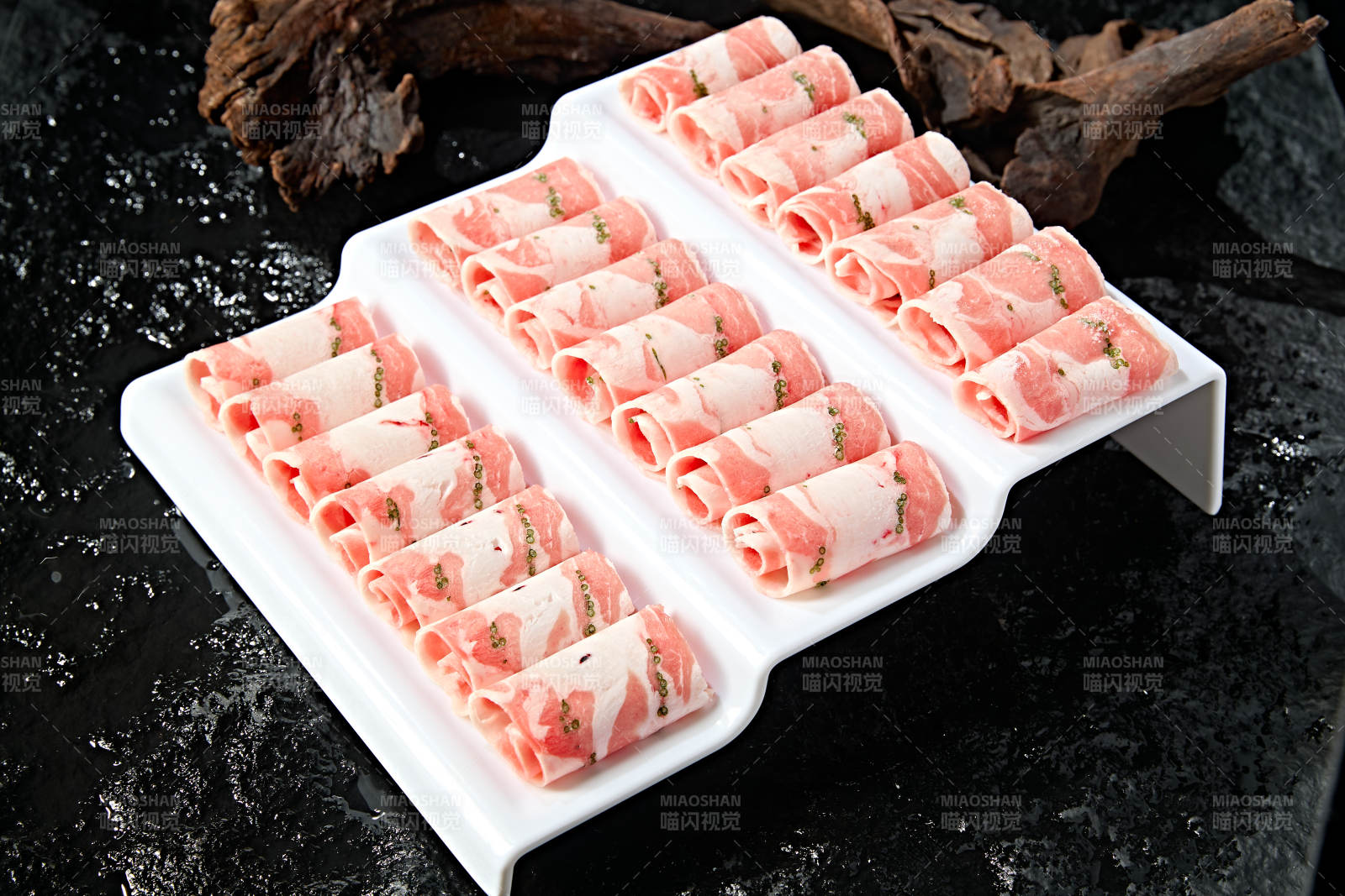 内蒙草原沙葱羔羊肉卷切片