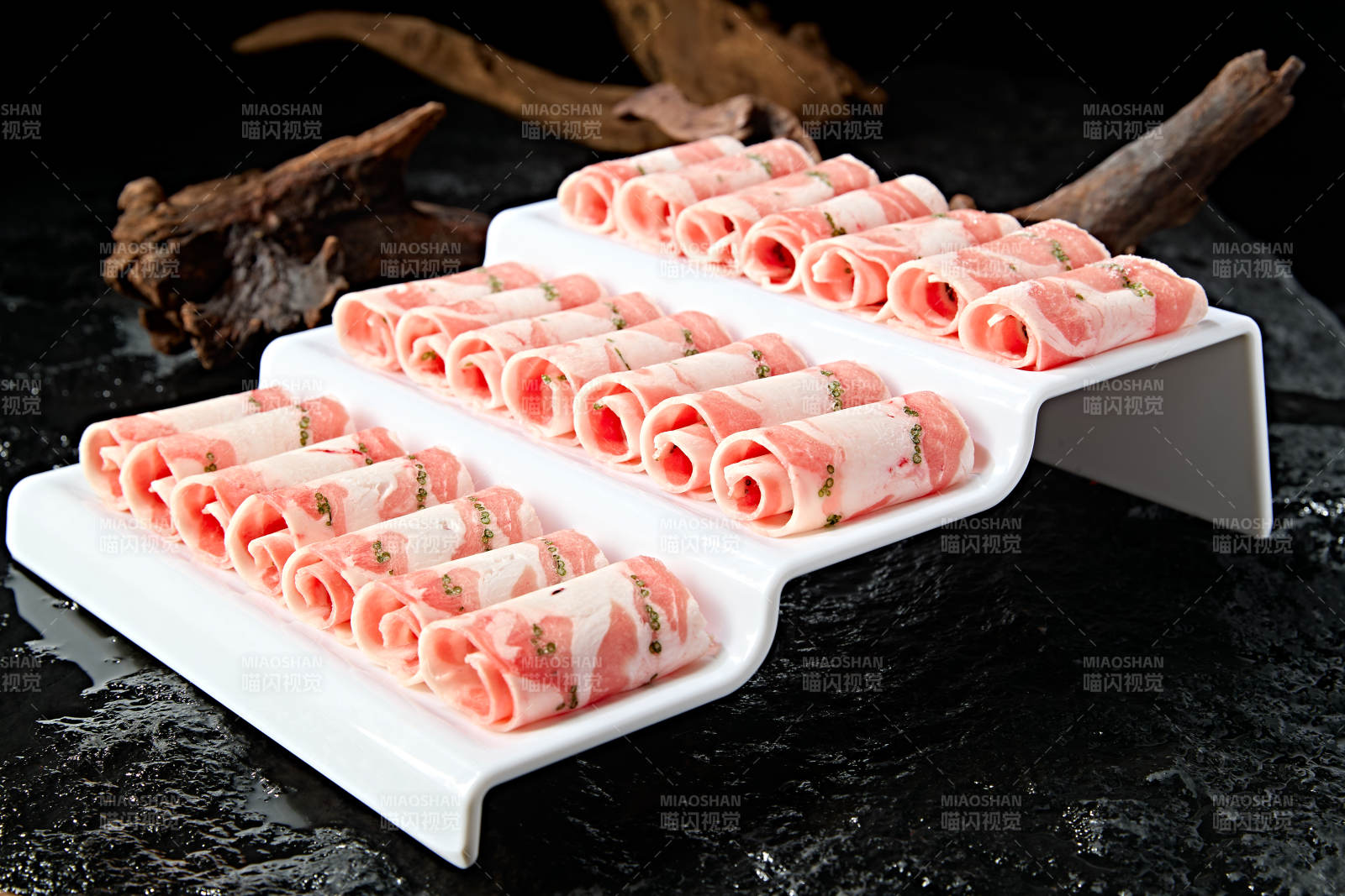 内蒙草原沙葱羔羊肉卷切片