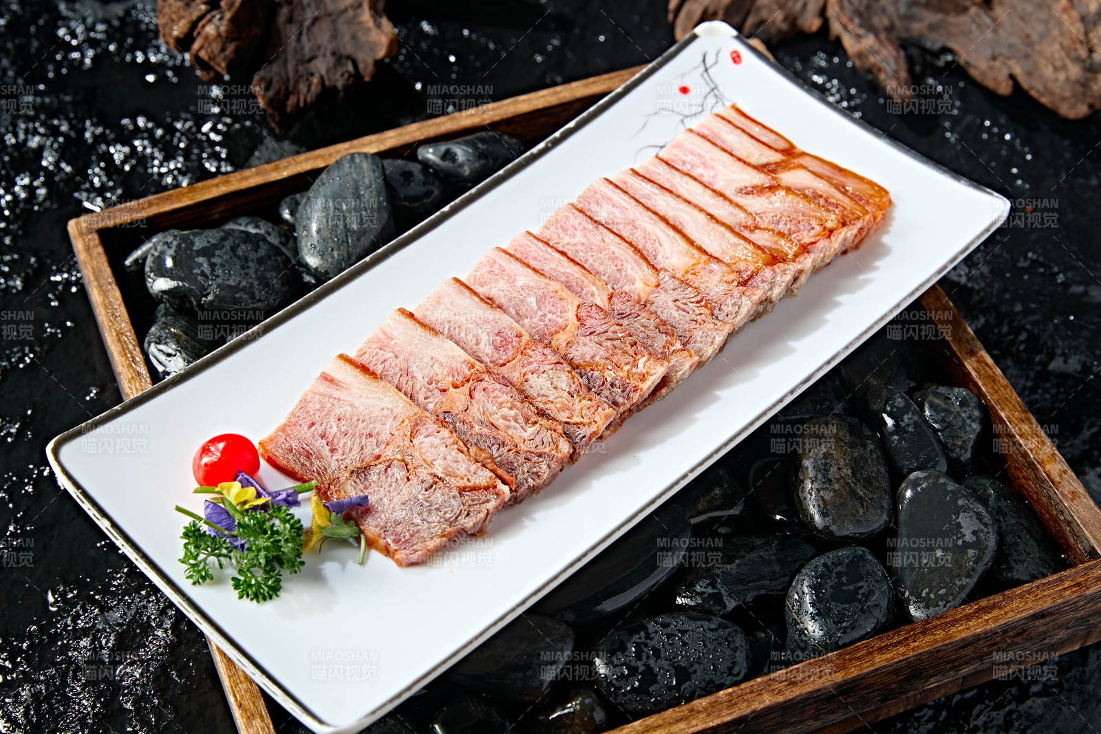 风味美食压猪耳丝皮冻切片