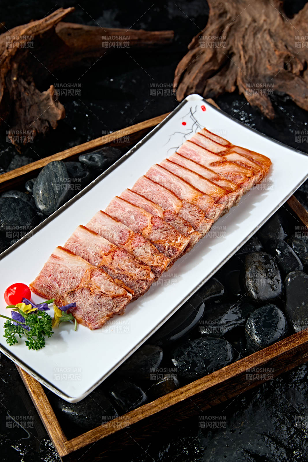 风味美食压猪耳丝皮冻切片