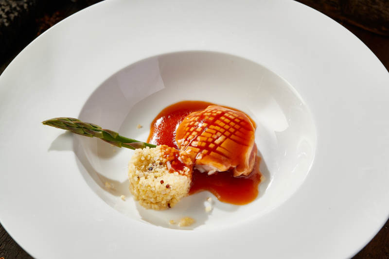 藜麦捞饭配浇汁鲜鲍鱼