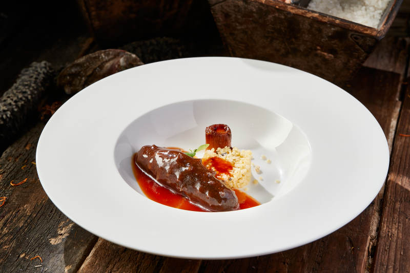 位菜藜麦捞饭配浇汁梅花参