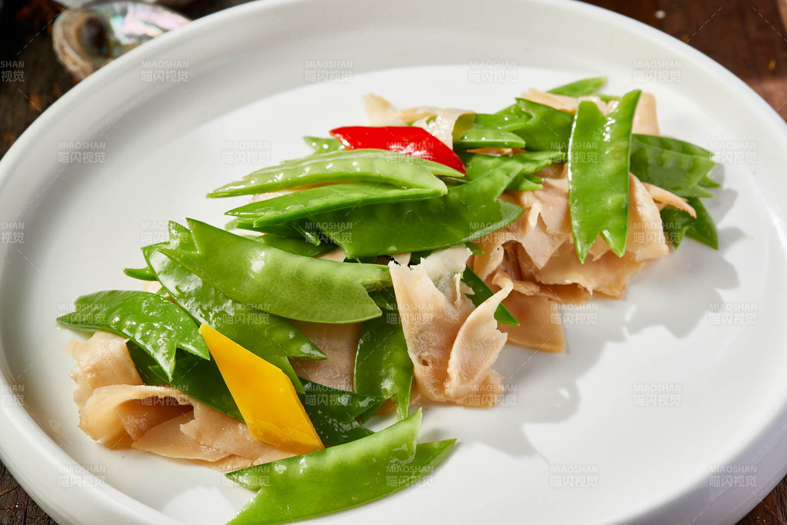 彩椒荷蘭豆小炒大螺片