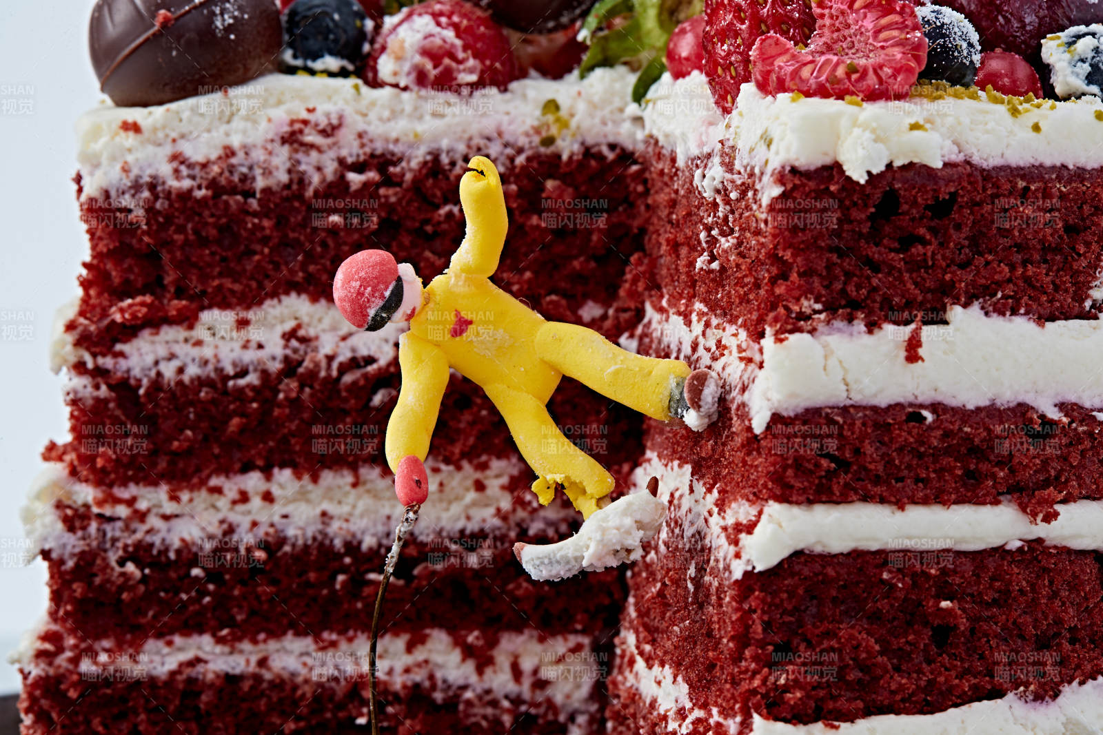 奶油抹茶鲜水果蔓越莓馅料多层蛋糕