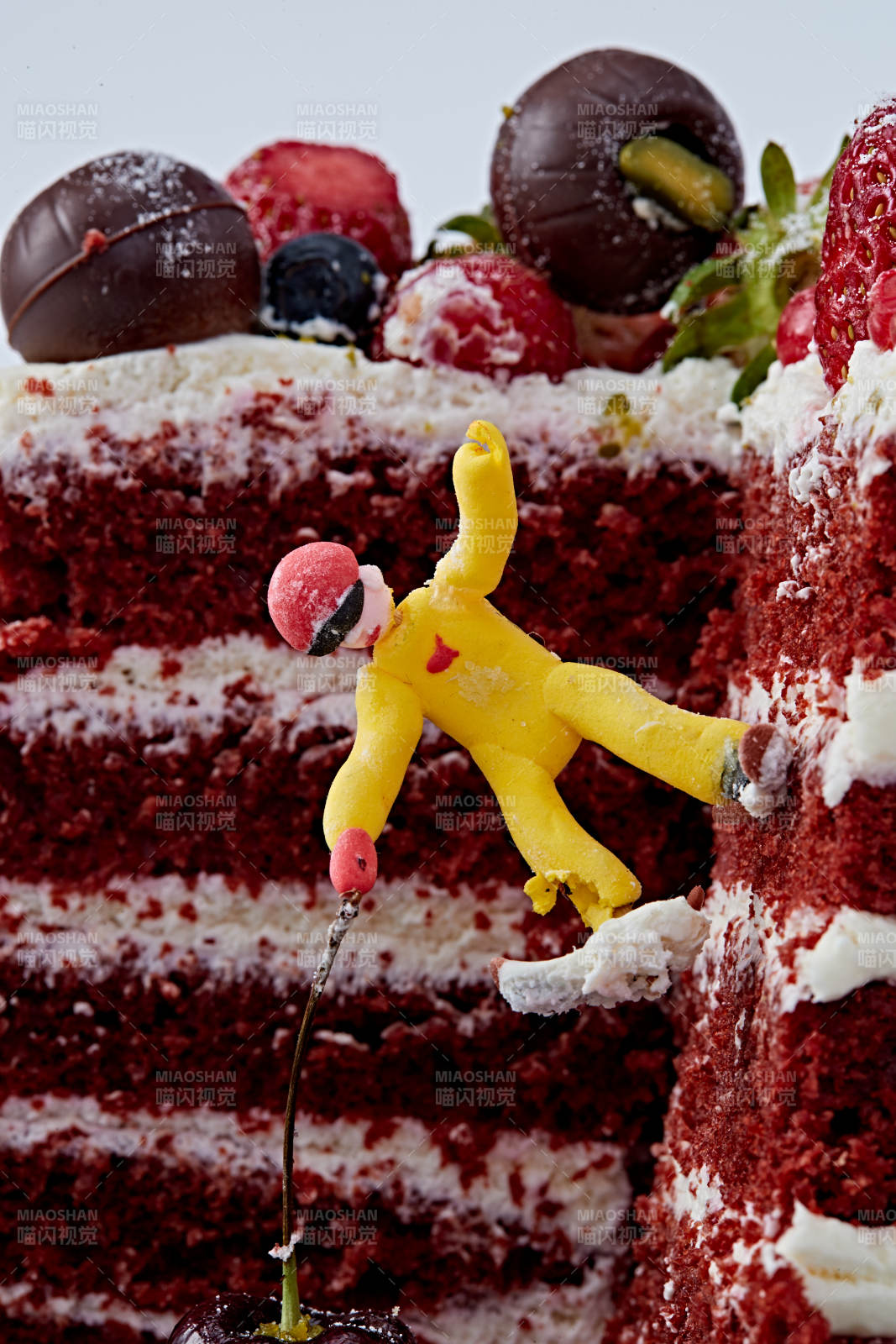 奶油抹茶鲜水果蔓越莓馅料多层蛋糕