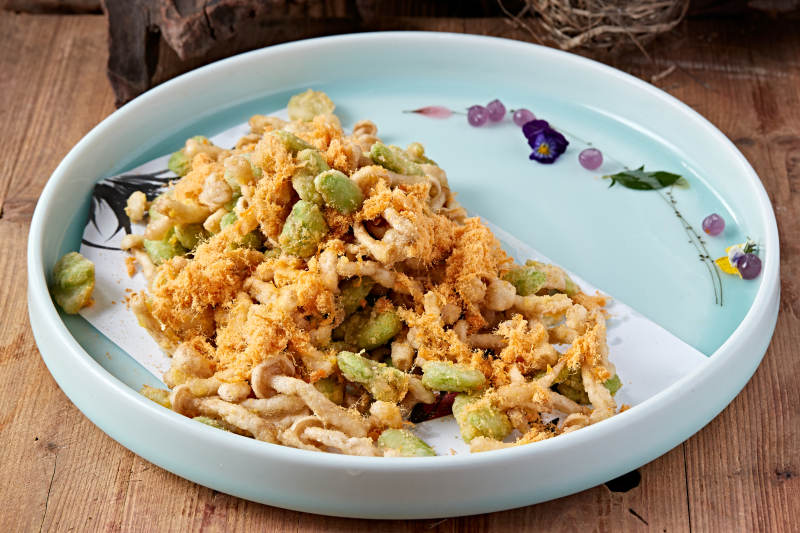 油炸肉松蠶豆海鮮菇