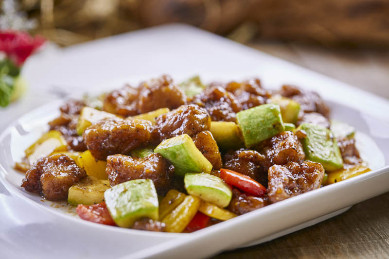 葫芦彩椒黑椒牛仔粒